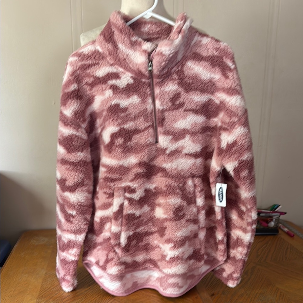 Old Navy Pink and White Fleece